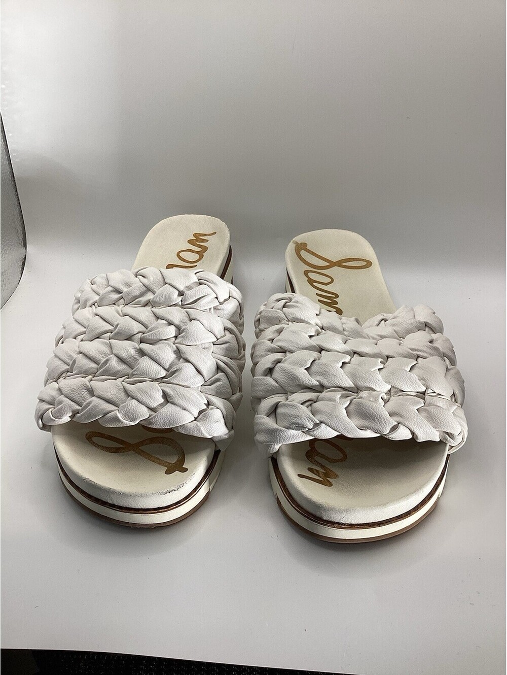 Sam Edelman AINSLIE White Braided Slide Sandal, Msrp $120, Sz 8